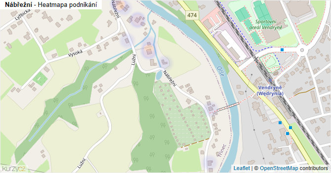 Nábřežní - mapa podnikání
