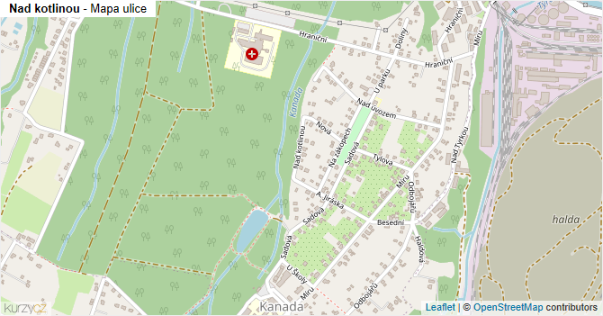 Nad kotlinou - mapa ulice