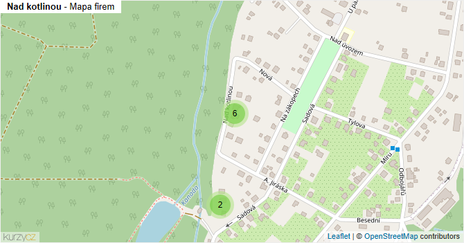 Nad kotlinou - mapa firem