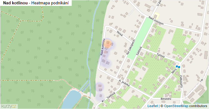 Nad kotlinou - mapa podnikání