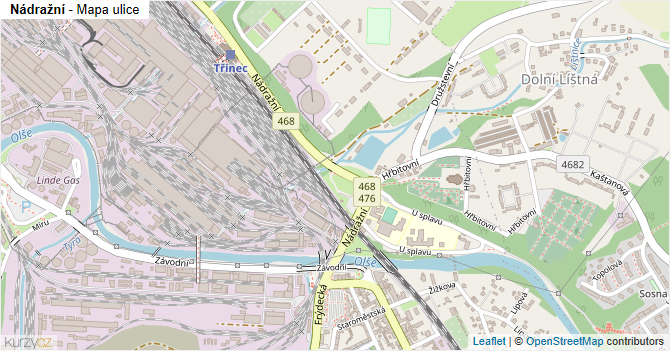 Nádražní - mapa ulice