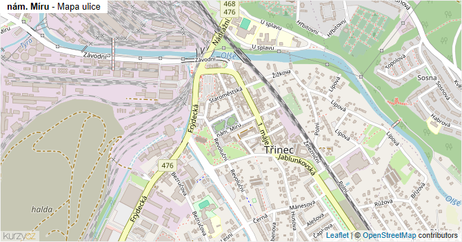 nám. Míru - mapa ulice