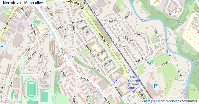 Nerudova - mapa ulice