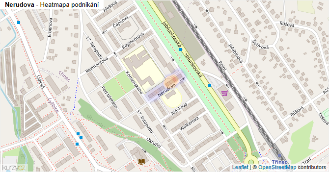Nerudova - mapa podnikání