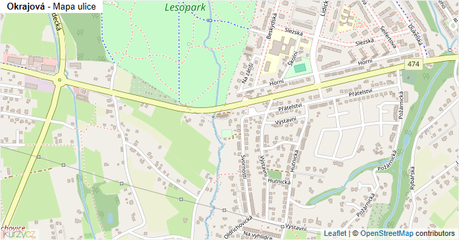 Okrajová - mapa ulice