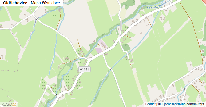 Oldřichovice - mapa části obce