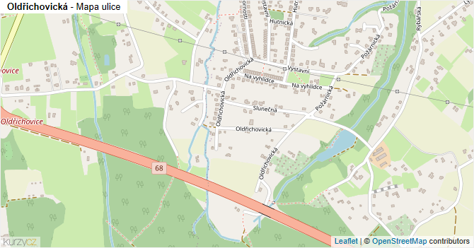 Oldřichovická - mapa ulice