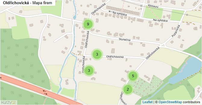 Oldřichovická - mapa firem