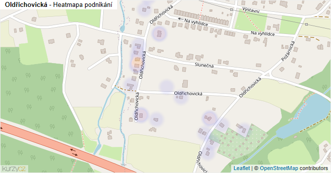 Oldřichovická - mapa podnikání