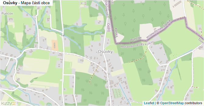 Osůvky - mapa části obce