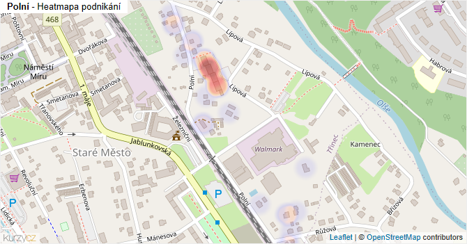 Polní - mapa podnikání