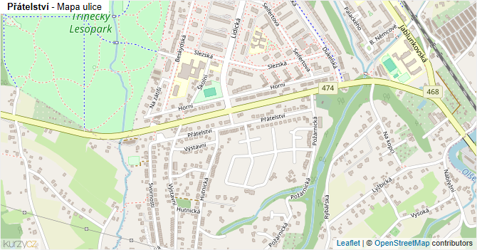 Přátelství - mapa ulice