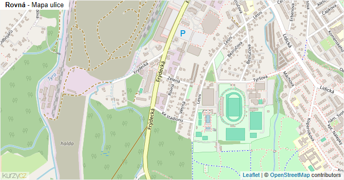 Rovná - mapa ulice