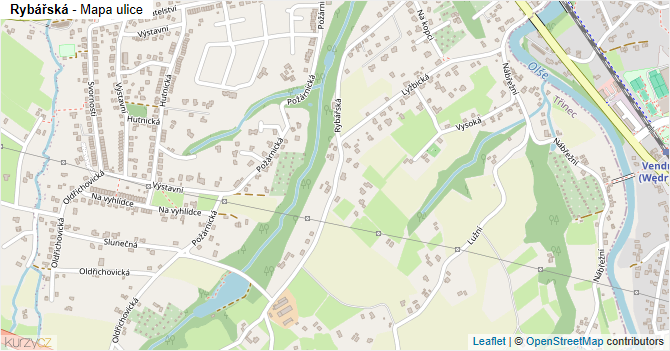 Rybářská - mapa ulice