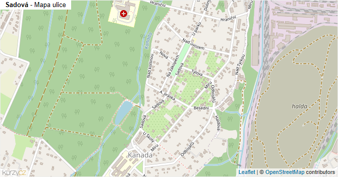 Sadová - mapa ulice