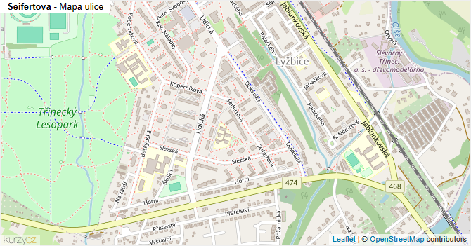 Seifertova - mapa ulice