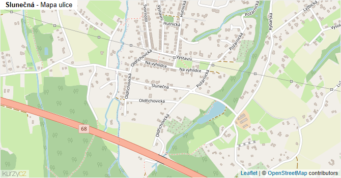 Slunečná - mapa ulice