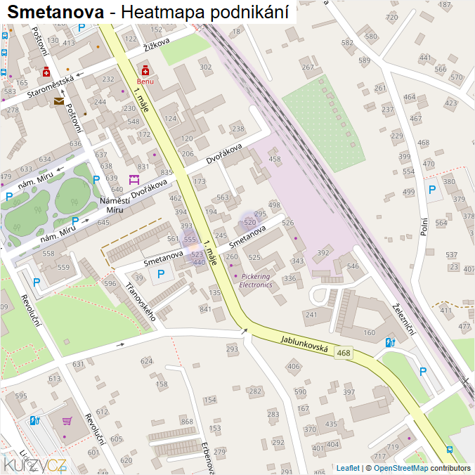 Mapa Smetanova - Firmy v ulici.