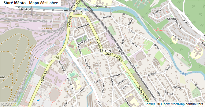 Staré Město - mapa části obce