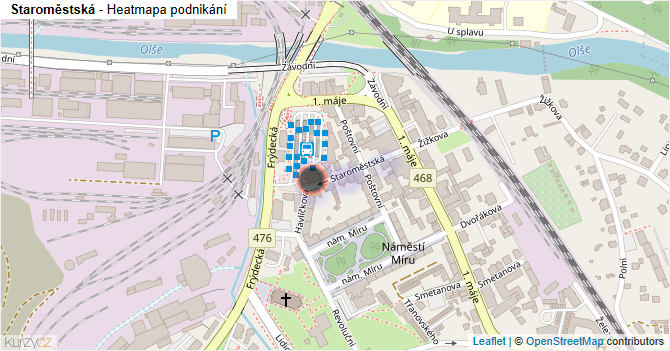 Staroměstská - mapa podnikání