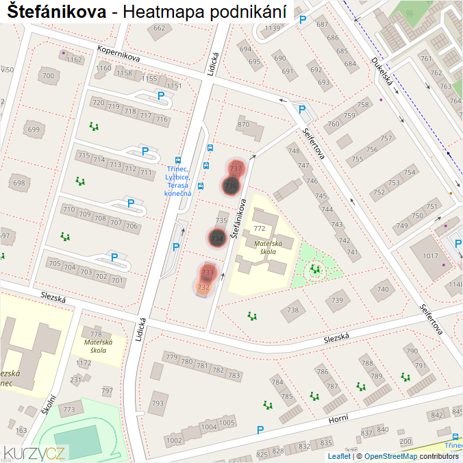 Mapa Štefánikova - Firmy v ulici.