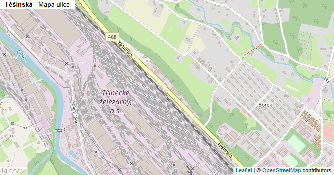 Těšínská - mapa ulice
