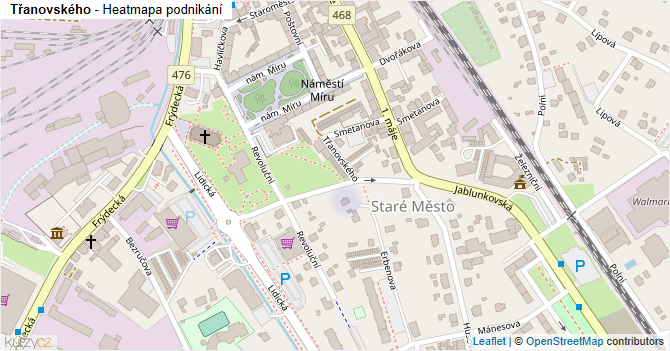 Třanovského - mapa podnikání