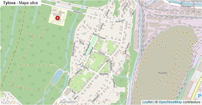 Tylova - mapa ulice