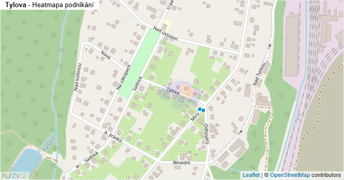 Tylova - mapa podnikání