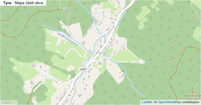 Tyra - mapa části obce