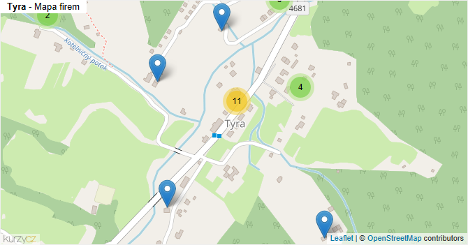 Tyra - mapa firem