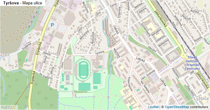 Tyršova - mapa ulice