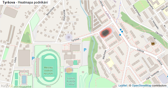 Tyršova - mapa podnikání