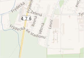 Větrná v obci Třinec - mapa ulice
