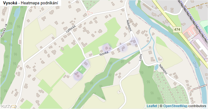 Vysoká - mapa podnikání