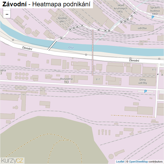Mapa Závodní - Firmy v ulici.
