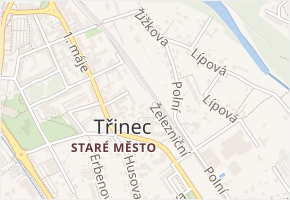 Železniční v obci Třinec - mapa ulice
