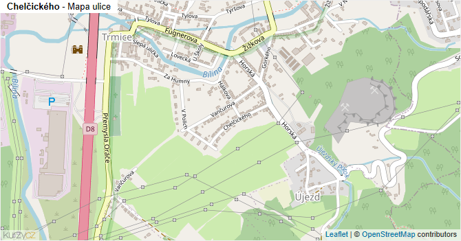 Chelčického - mapa ulice