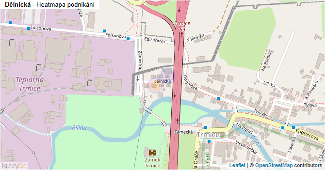 Dělnická - mapa podnikání
