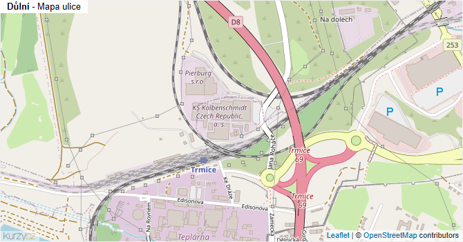 Důlní - mapa ulice