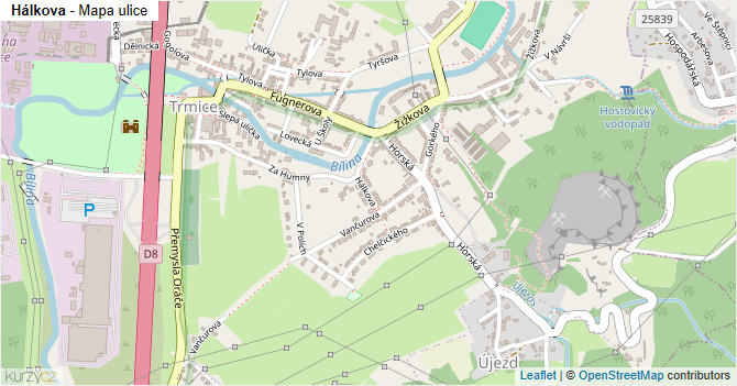 Hálkova - mapa ulice