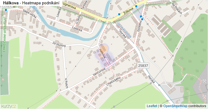 Hálkova - mapa podnikání