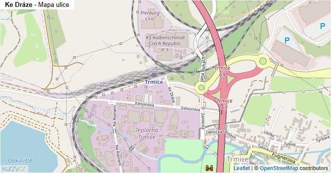Ke Dráze - mapa ulice