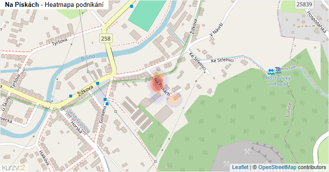 Na Pískách - mapa podnikání