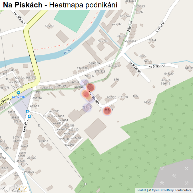 Mapa Na Pískách - Firmy v ulici.