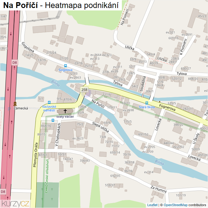 Mapa Na Poříčí - Firmy v ulici.
