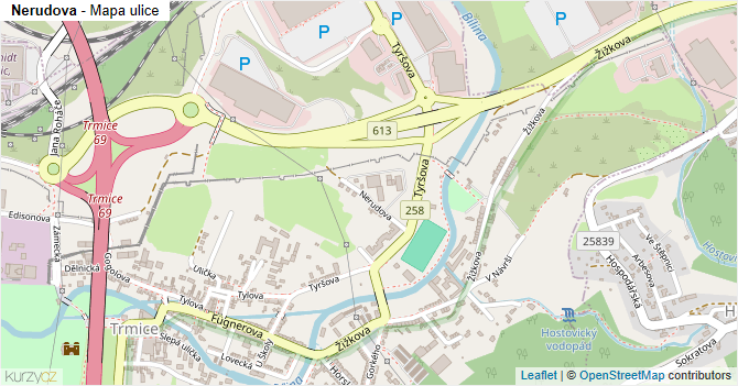 Nerudova - mapa ulice