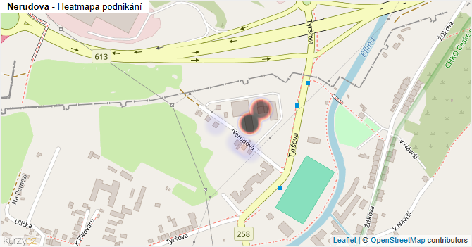 Nerudova - mapa podnikání