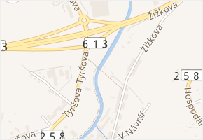 Nový most v obci Trmice - mapa ulice