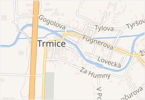 Slepá ulička v obci Trmice - mapa ulice